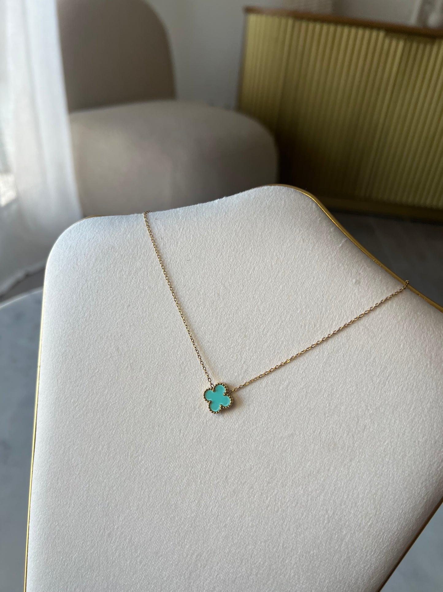 Collier Trèfle azure