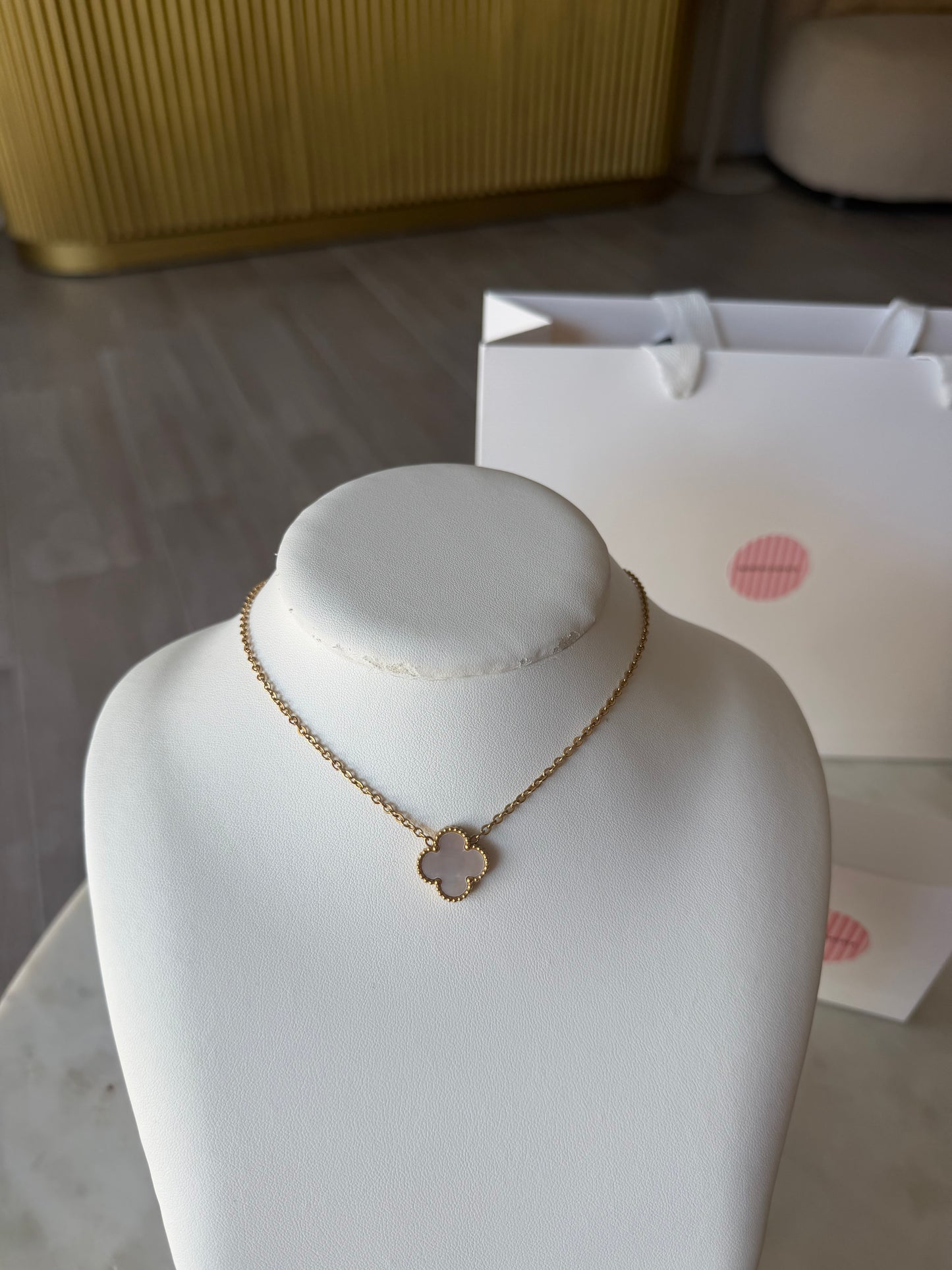 Collier Trèfle White