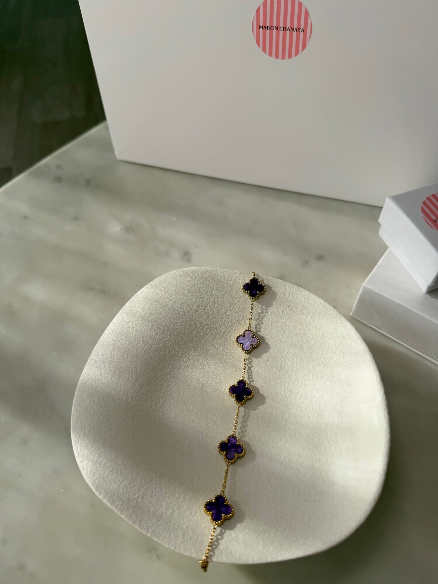 Bracelet Trèfle Violet
