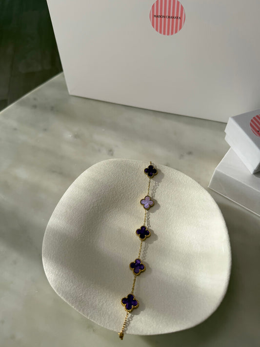Bracelet Trèfle Violet