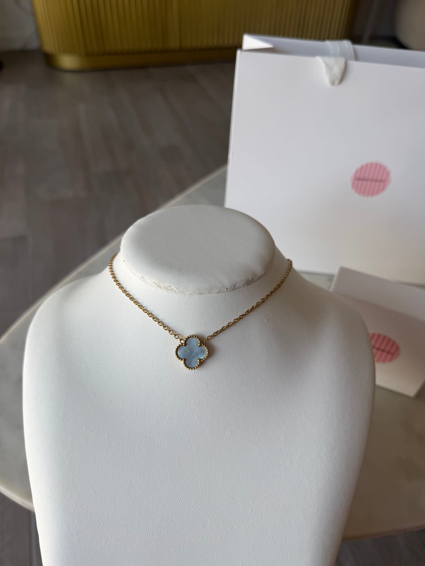 Collier Trefle Blue