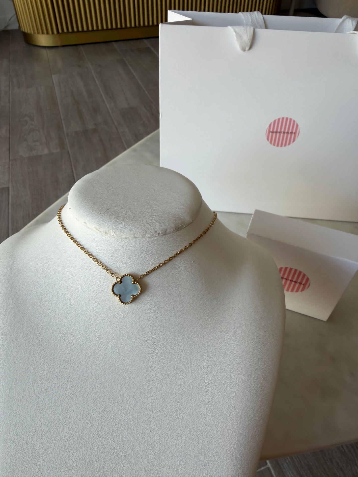 Collier Trefle Blue