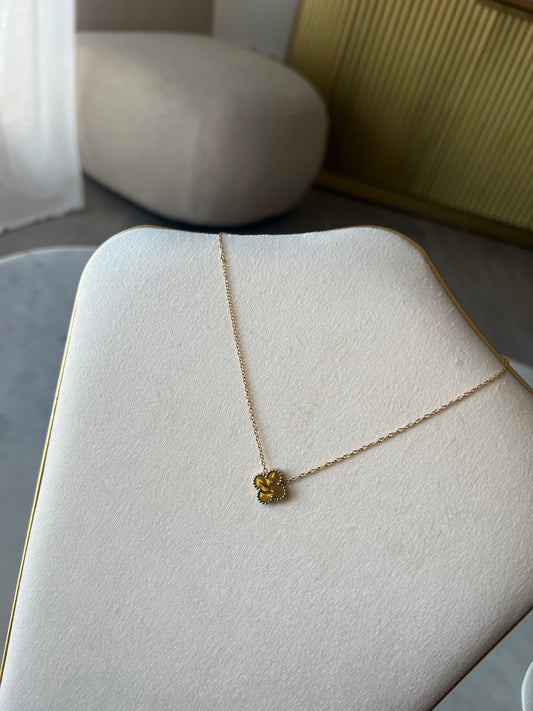 Collier Trèfle Kaki