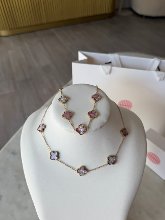 Parure Trèfle Narurel Pink