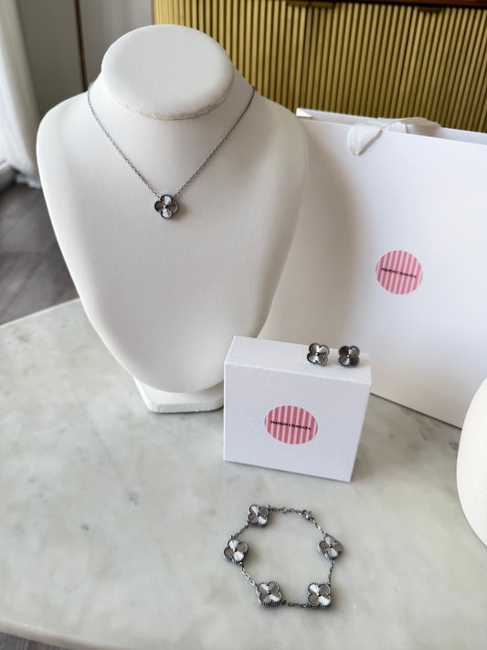 Parure Trèfle Luxe Argent