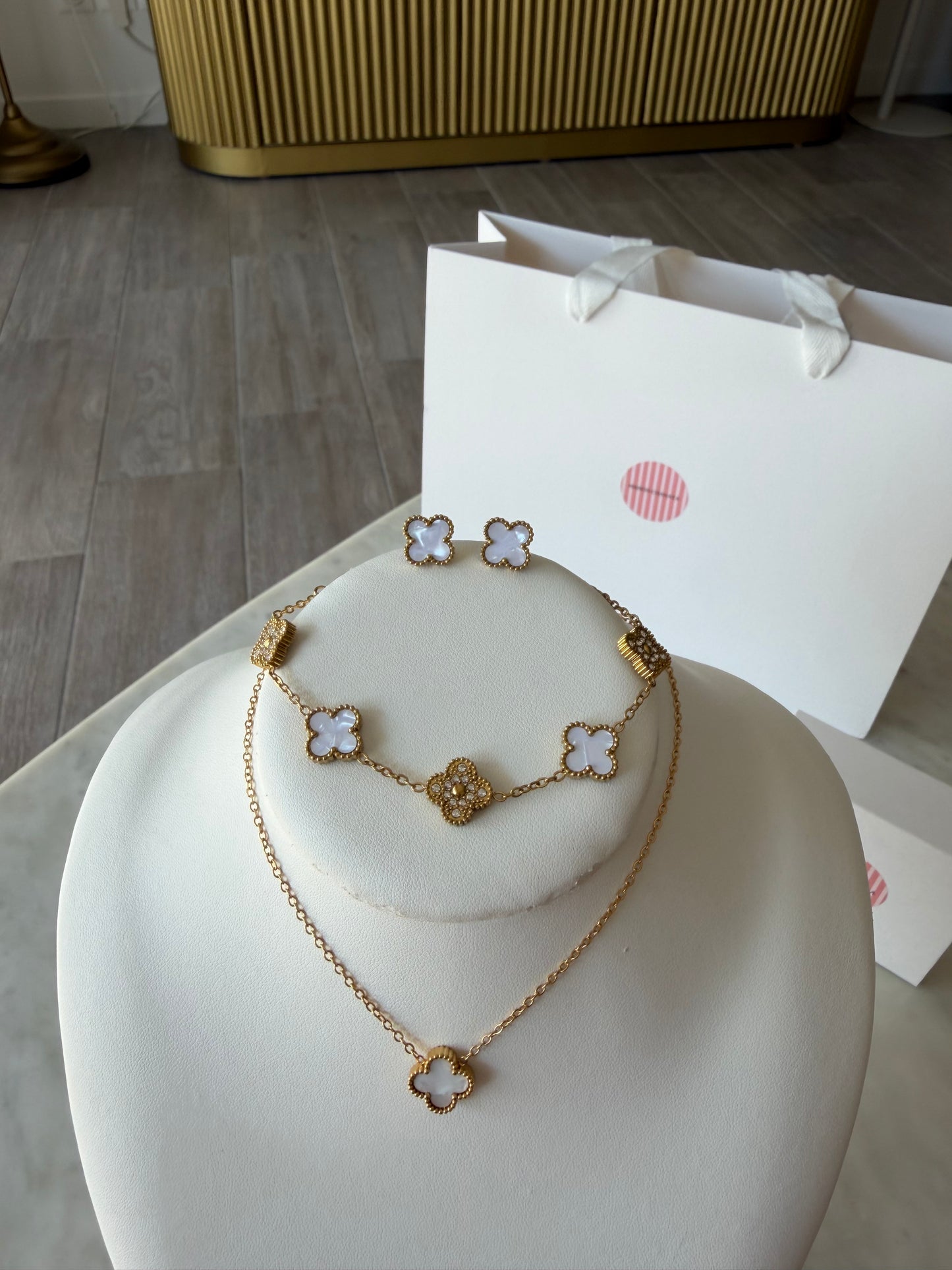 Parure Trèfle White
