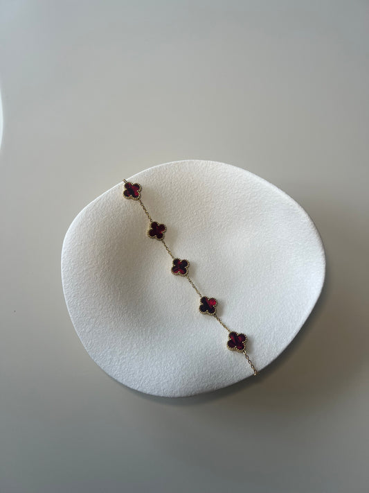 Bracelet Trèfle Bordeaux