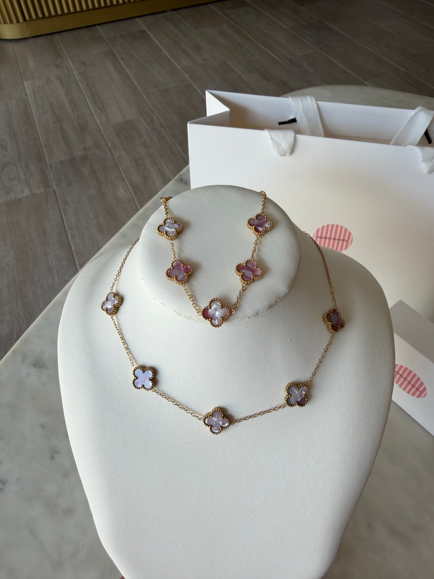 Parure Trèfle Narurel Pink