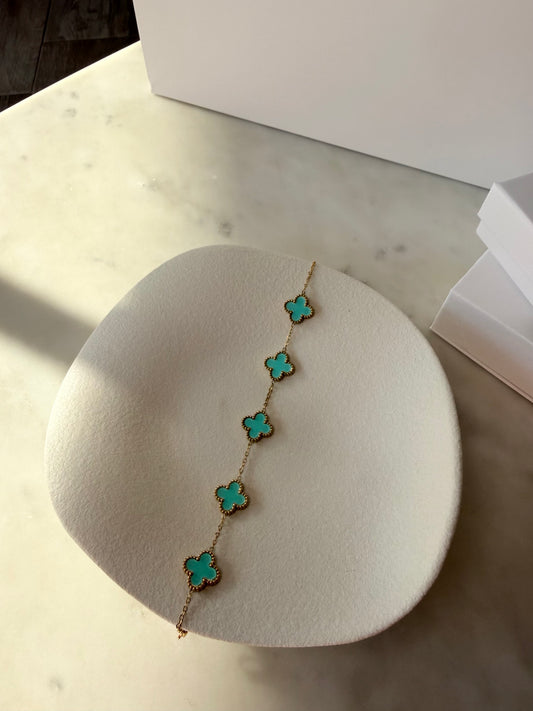Bracelet Trèfle Turquoise