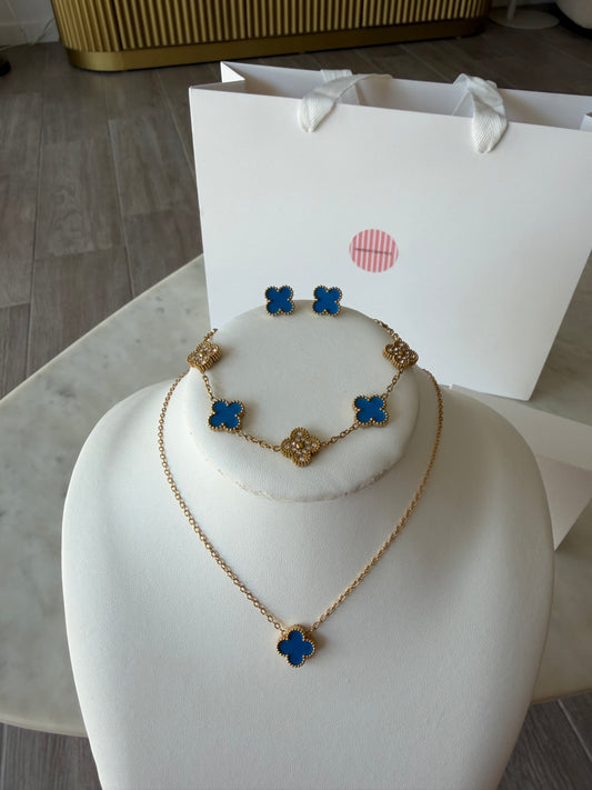 Parure Trèfle Bleu