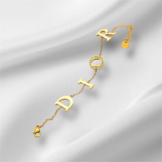 Bracelet Diana lettre Gold